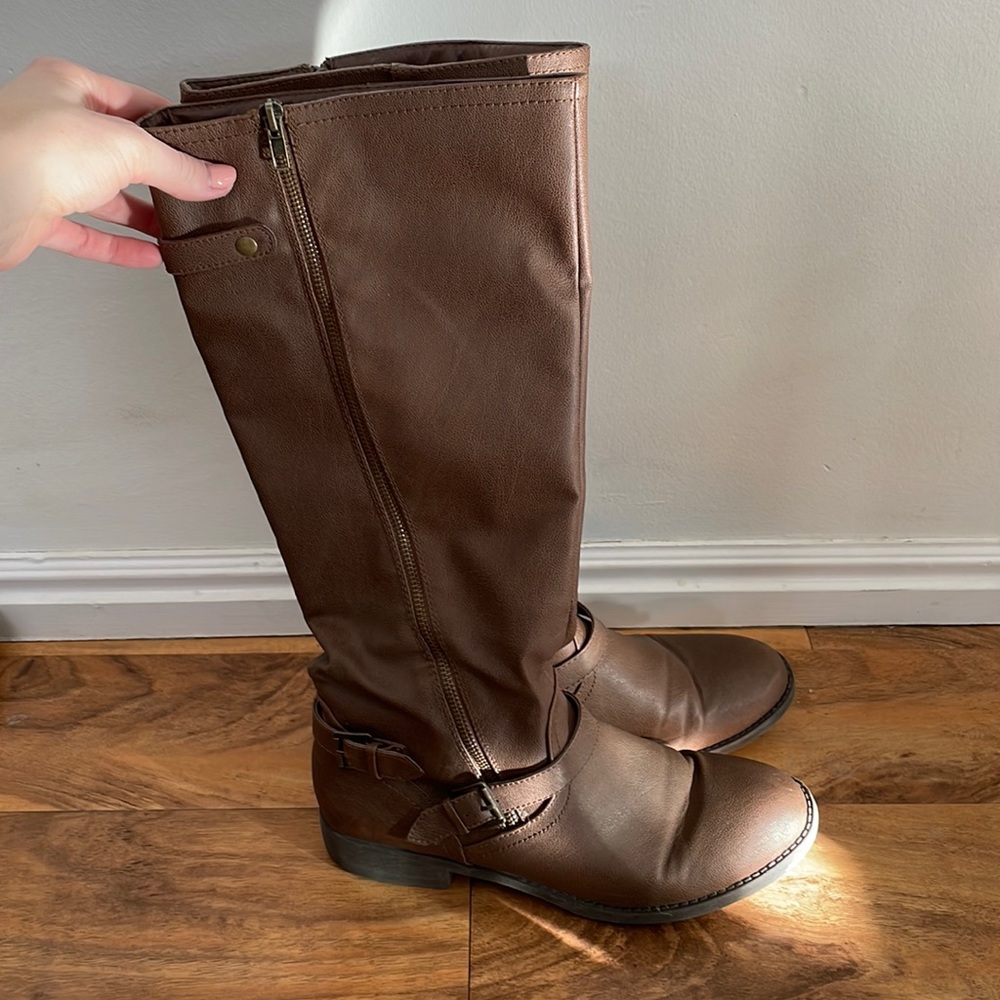 Tall brown boots!